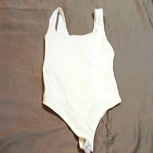 Abercrombie & Fitch Cream Soft Collection Top Women Size S. Bodysuit Thong